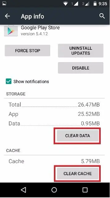 Clear Cache Files present onyour Play Store